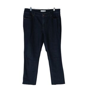 Ann Taylor LOFT Dark Wash Curvy Straight Jeans Size 10